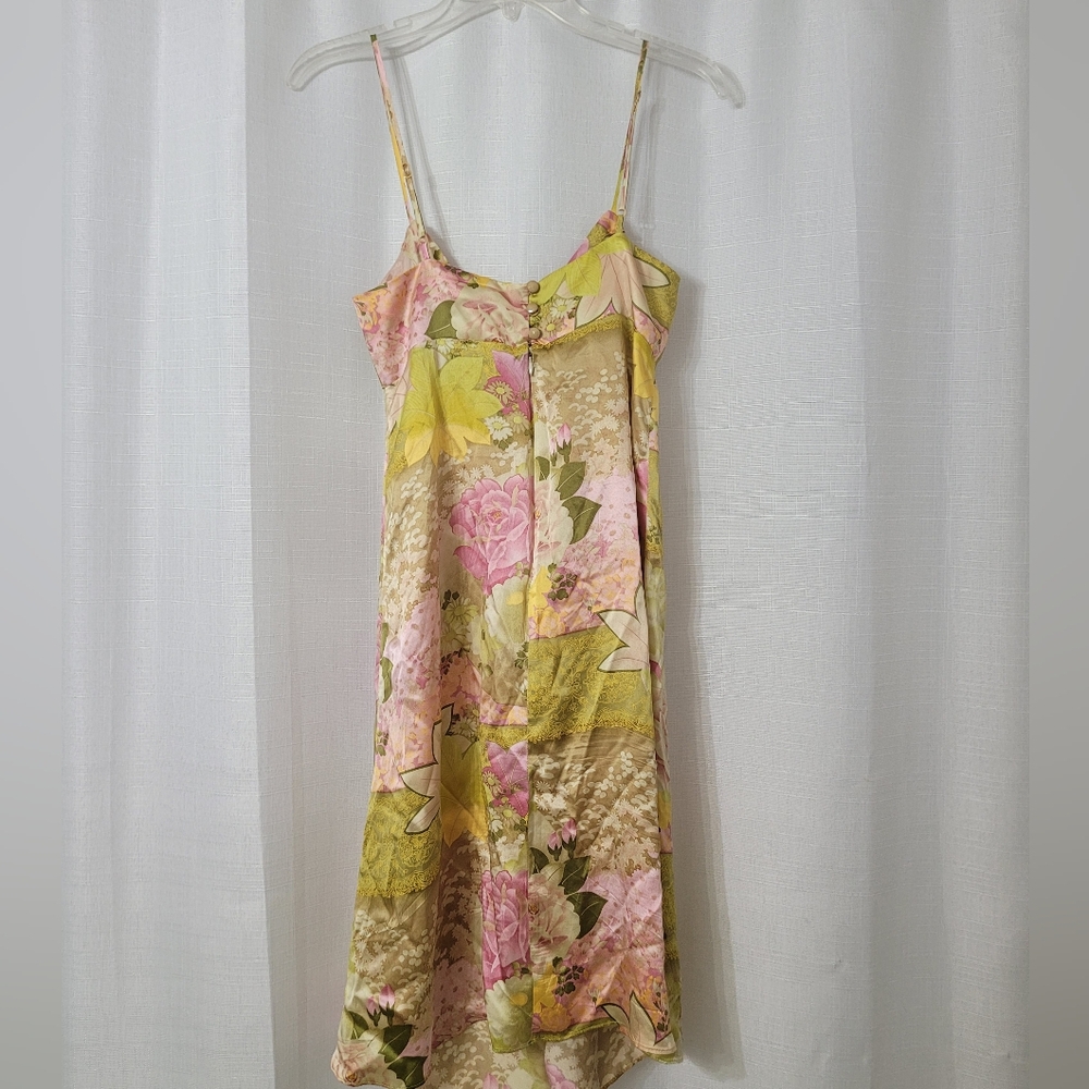 Vintage 1990's Betsey Johnson New York Silk Slip Floral Dress – Size 10 - Picture 5 of 6